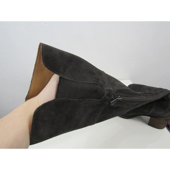 Lucky Brand 6.5 Leather Rayla Over The Knee Boots Block Heel Brown Suede Boots - Picture 14 of 16